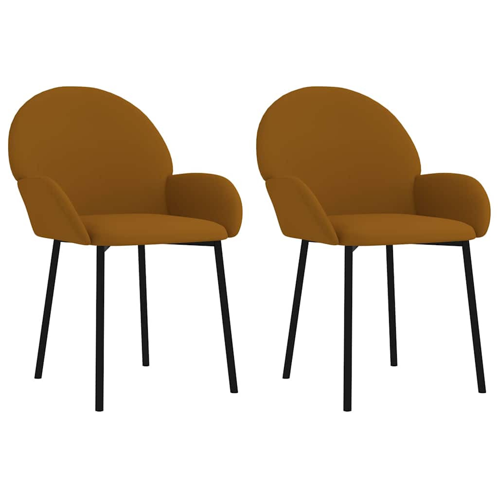 Vidaxl eetkamerstoelen 2 st fluweel bruin