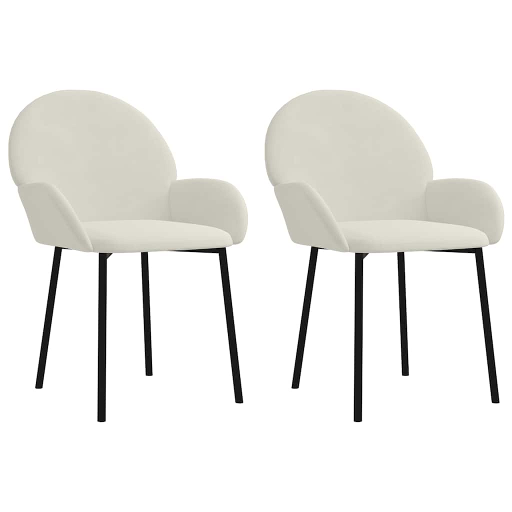 Vidaxl eetkamerstoelen 2 st fluweel crèmekleurig