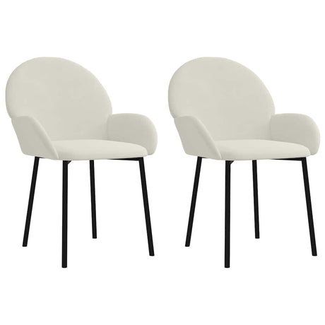 Vidaxl eetkamerstoelen 2 st fluweel crèmekleurig