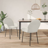 Vidaxl eetkamerstoelen 2 st fluweel crèmekleurig
