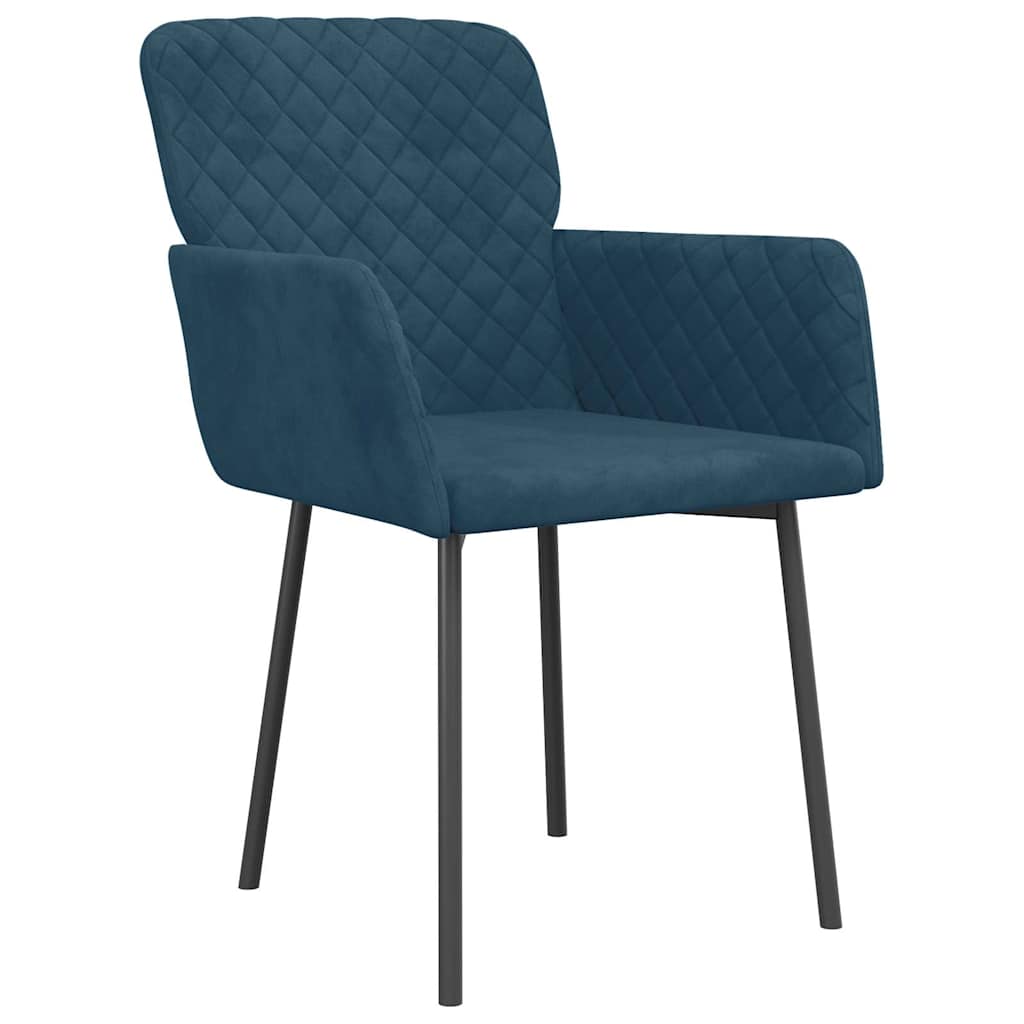 Vidaxl eetkamerstoelen 2 st fluweel blauw