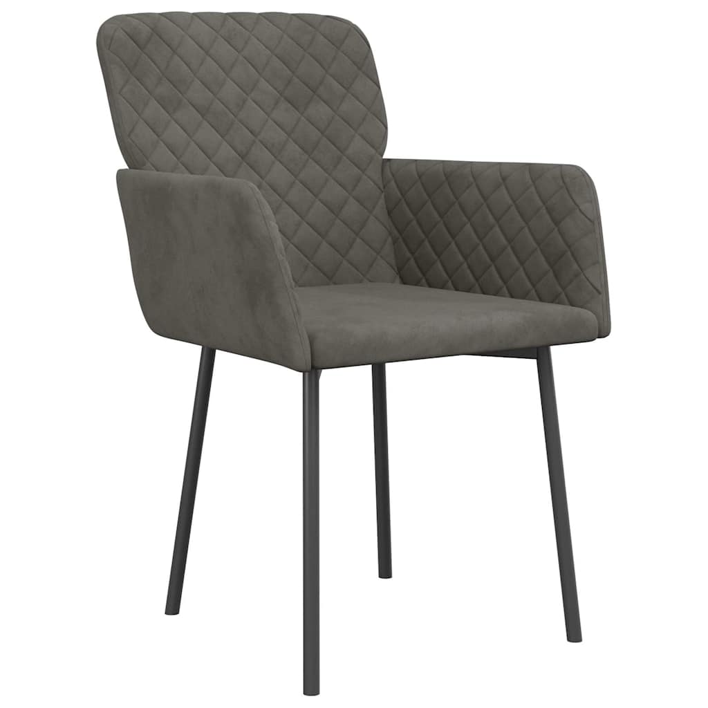 Vidaxl eetkamerstoelen 2 st fluweel donkergrijs