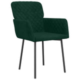 Vidaxl eetkamerstoelen 2 st fluweel donkergroen