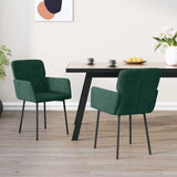 Vidaxl eetkamerstoelen 2 st fluweel donkergroen