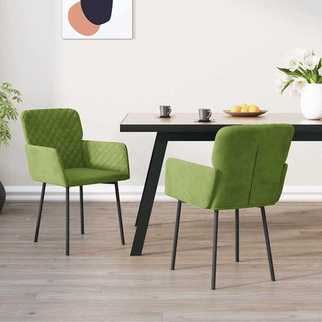 Vidaxl eetkamerstoelen 2 st fluweel lichtgroen