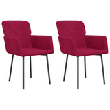 Vidaxl eetkamerstoelen 2 st fluweel wijnrood