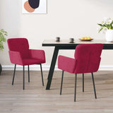 Vidaxl eetkamerstoelen 2 st fluweel wijnrood