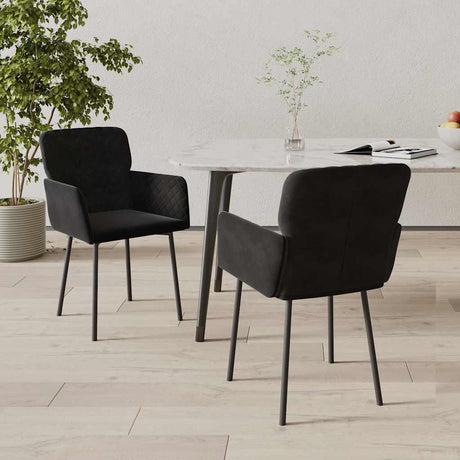Vidaxl eetkamerstoelen 2 st fluweel zwart