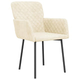 Vidaxl eetkamerstoelen 2 st fluweel crèmekleurig