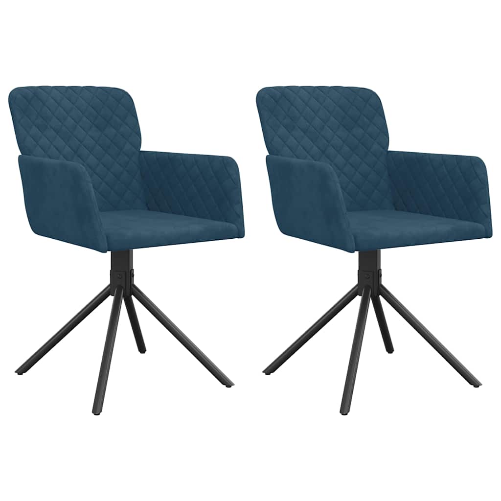 Vidaxl eetkamerstoelen draaibaar 2 st fluweel blauw