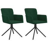 Vidaxl eetkamerstoelen draaibaar 2 st fluweel donkergroen
