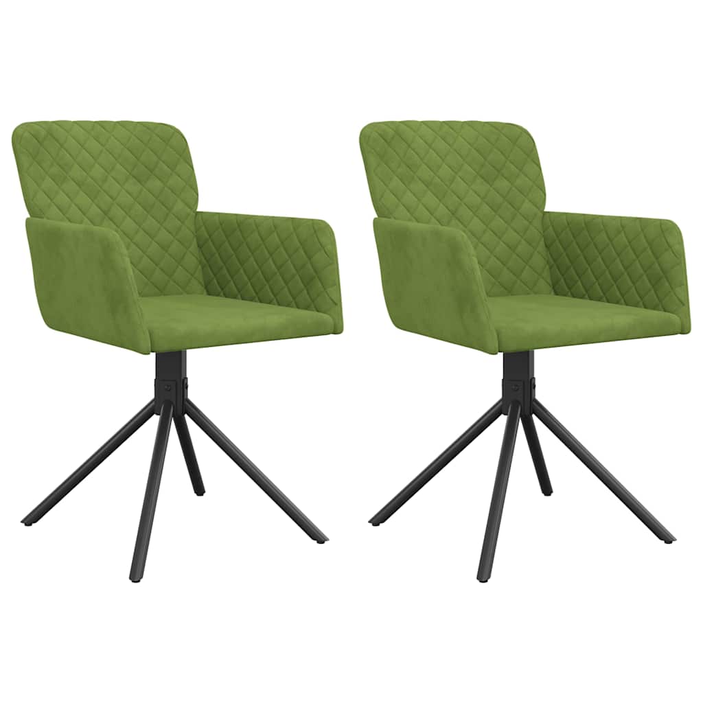 Vidaxl eetkamerstoelen draaibaar 2 st fluweel lichtgroen