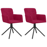 Vidaxl eetkamerstoelen draaibaar 2 st fluweel wijnrood