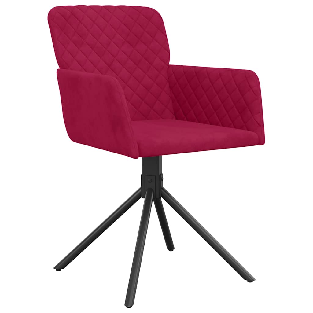 Vidaxl eetkamerstoelen draaibaar 2 st fluweel wijnrood