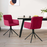 Vidaxl eetkamerstoelen draaibaar 2 st fluweel wijnrood