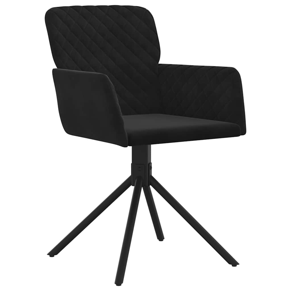Vidaxl eetkamerstoelen draaibaar 2 st fluweel zwart