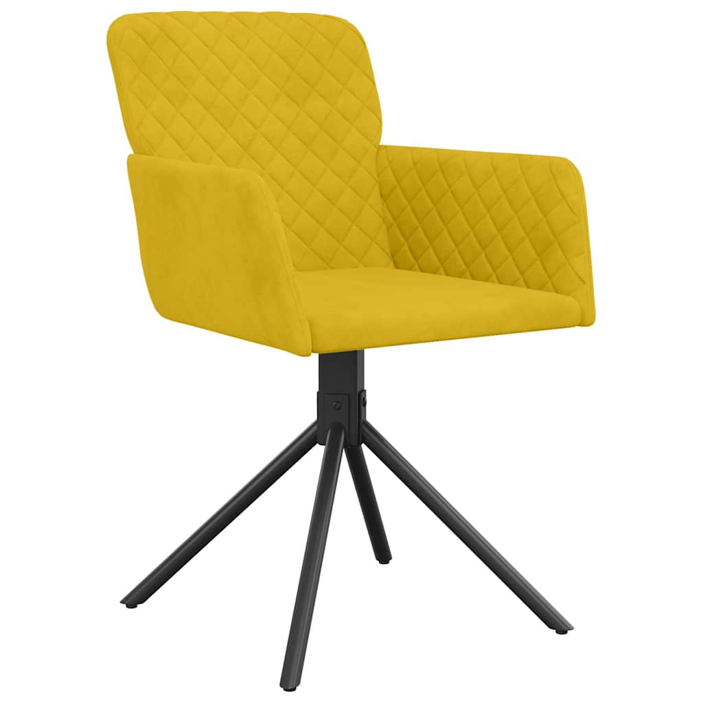Vidaxl eetkamerstoelen draaibaar 2 st fluweel geel