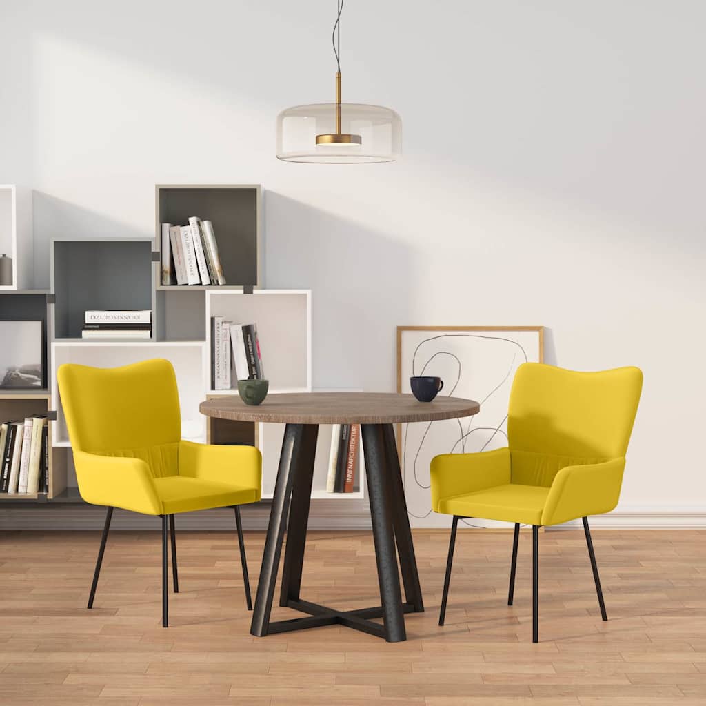 Vidaxl eetkamerstoelen 2 st fluweel geel