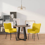 Vidaxl eetkamerstoelen 2 st fluweel geel