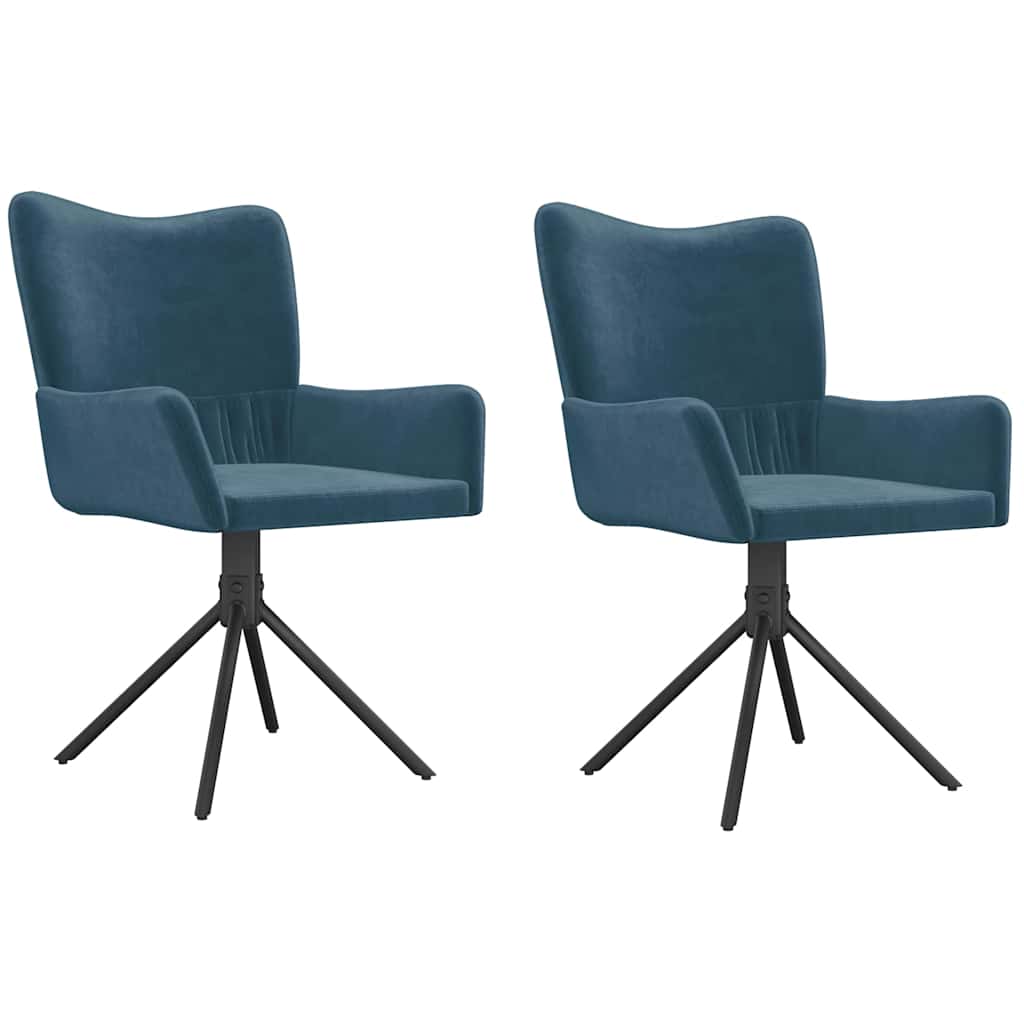 Vidaxl eetkamerstoelen draaibaar 2 st fluweel blauw