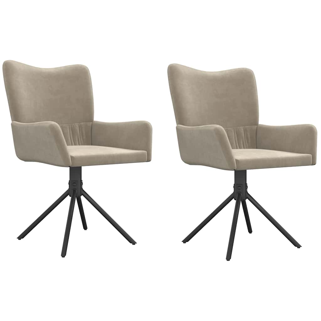 Vidaxl eetkamerstoelen draaibaar 2 st fluweel lichtgrijs