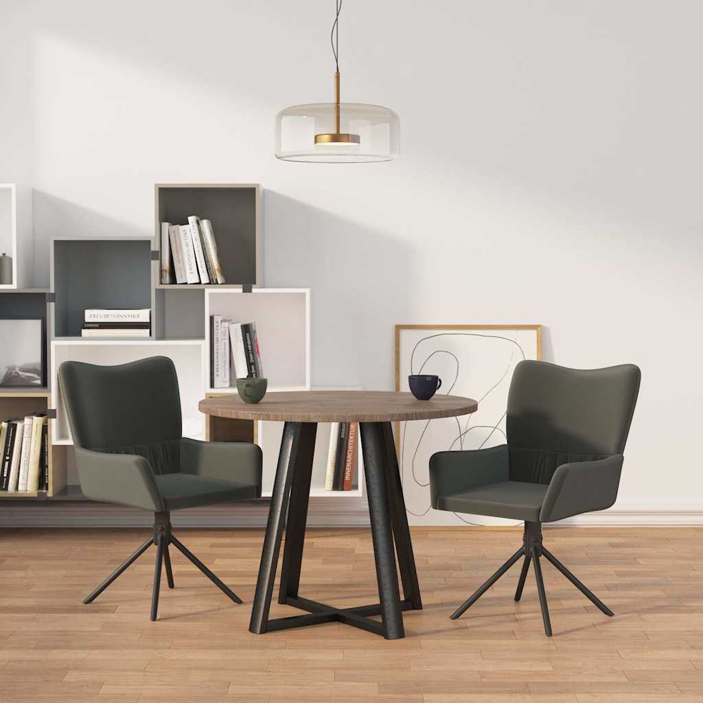 Vidaxl eetkamerstoelen draaibaar 2 st fluweel donkergrijs