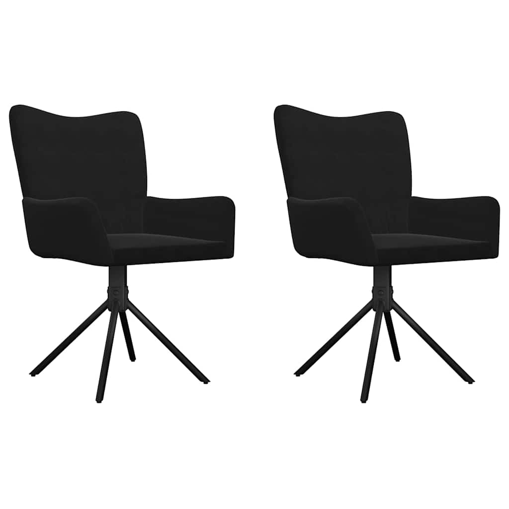 Vidaxl eetkamerstoelen draaibaar 2 st fluweel zwart