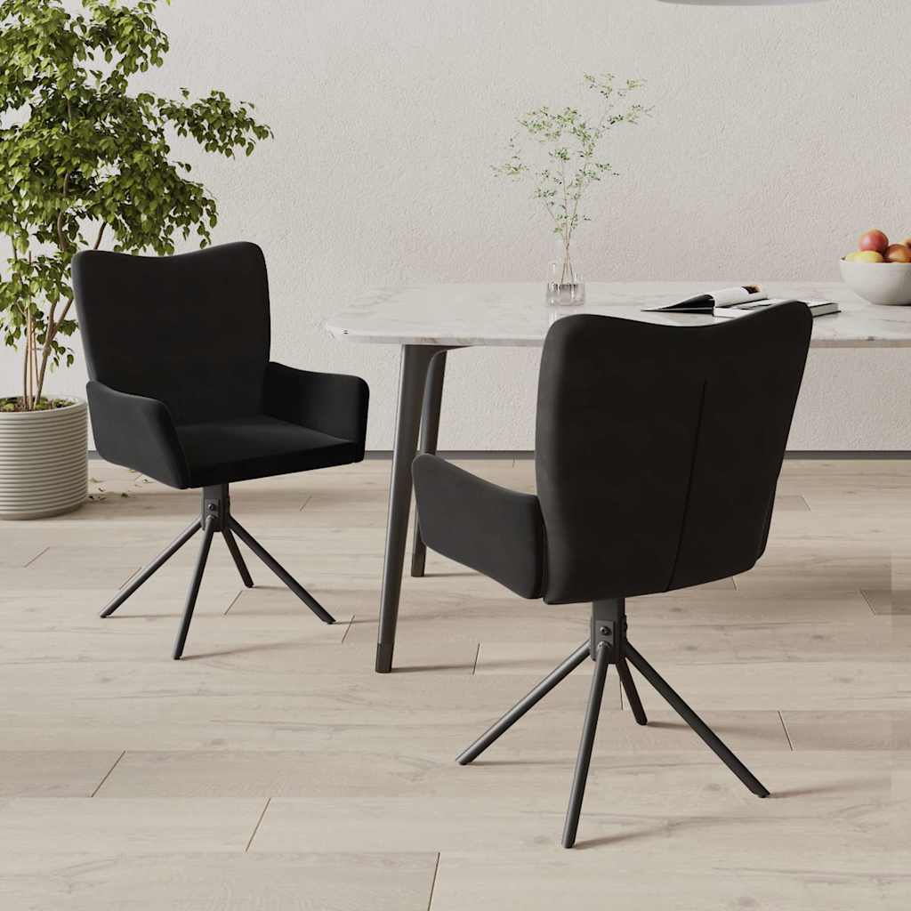 Vidaxl eetkamerstoelen draaibaar 2 st fluweel zwart