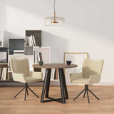 Vidaxl eetkamerstoelen draaibaar 2 st fluweel crèmekleurig