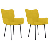 Vidaxl eetkamerstoelen 2 st fluweel geel