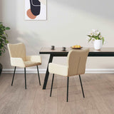 Vidaxl eetkamerstoelen 2 st stof crèmekleurig