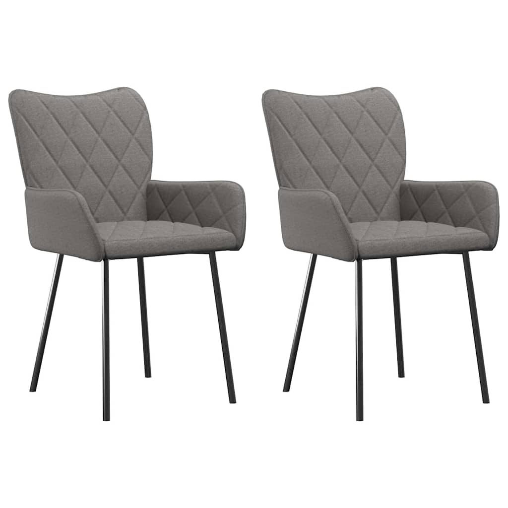 Vidaxl eetkamerstoelen 2 st stof lichtgrijs