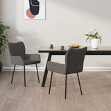 Vidaxl eetkamerstoelen 2 st stof donkergrijs