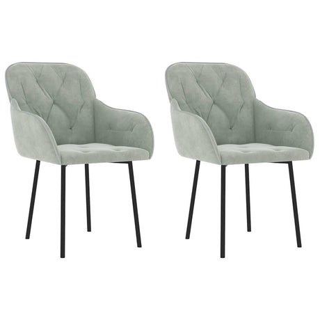 Vidaxl eetkamerstoelen 2 st fluweel lichtgrijs
