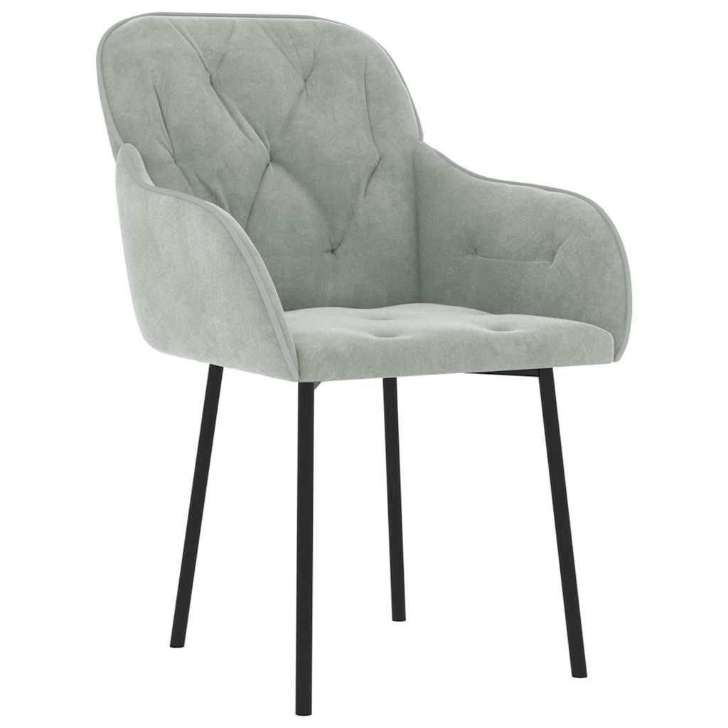 Vidaxl eetkamerstoelen 2 st fluweel lichtgrijs