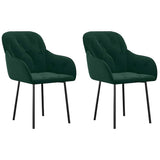 Vidaxl eetkamerstoelen 2 st fluweel donkergroen