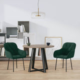 Vidaxl eetkamerstoelen 2 st fluweel donkergroen