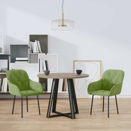 Vidaxl eetkamerstoelen 2 st fluweel lichtgroen