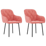 Vidaxl eetkamerstoelen 2 st fluweel roze