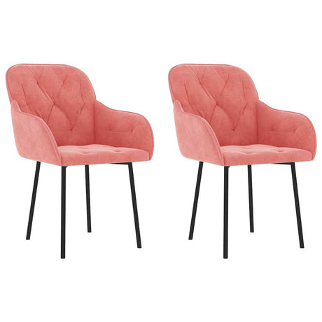 Vidaxl eetkamerstoelen 2 st fluweel roze