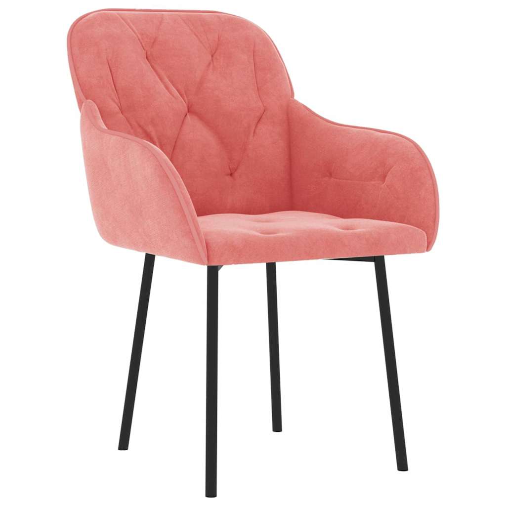Vidaxl eetkamerstoelen 2 st fluweel roze