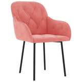 Vidaxl eetkamerstoelen 2 st fluweel roze