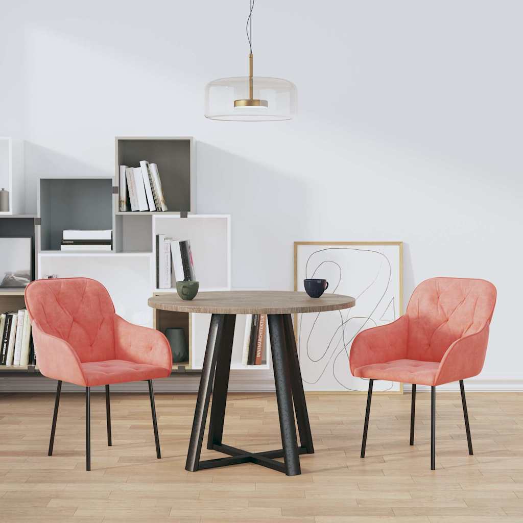 Vidaxl eetkamerstoelen 2 st fluweel roze