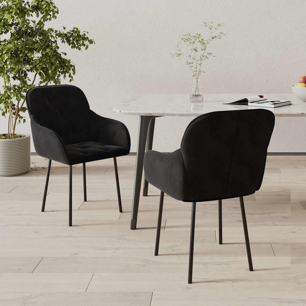 Vidaxl eetkamerstoelen 2 st fluweel zwart
