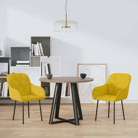Vidaxl eetkamerstoelen 2 st fluweel geel