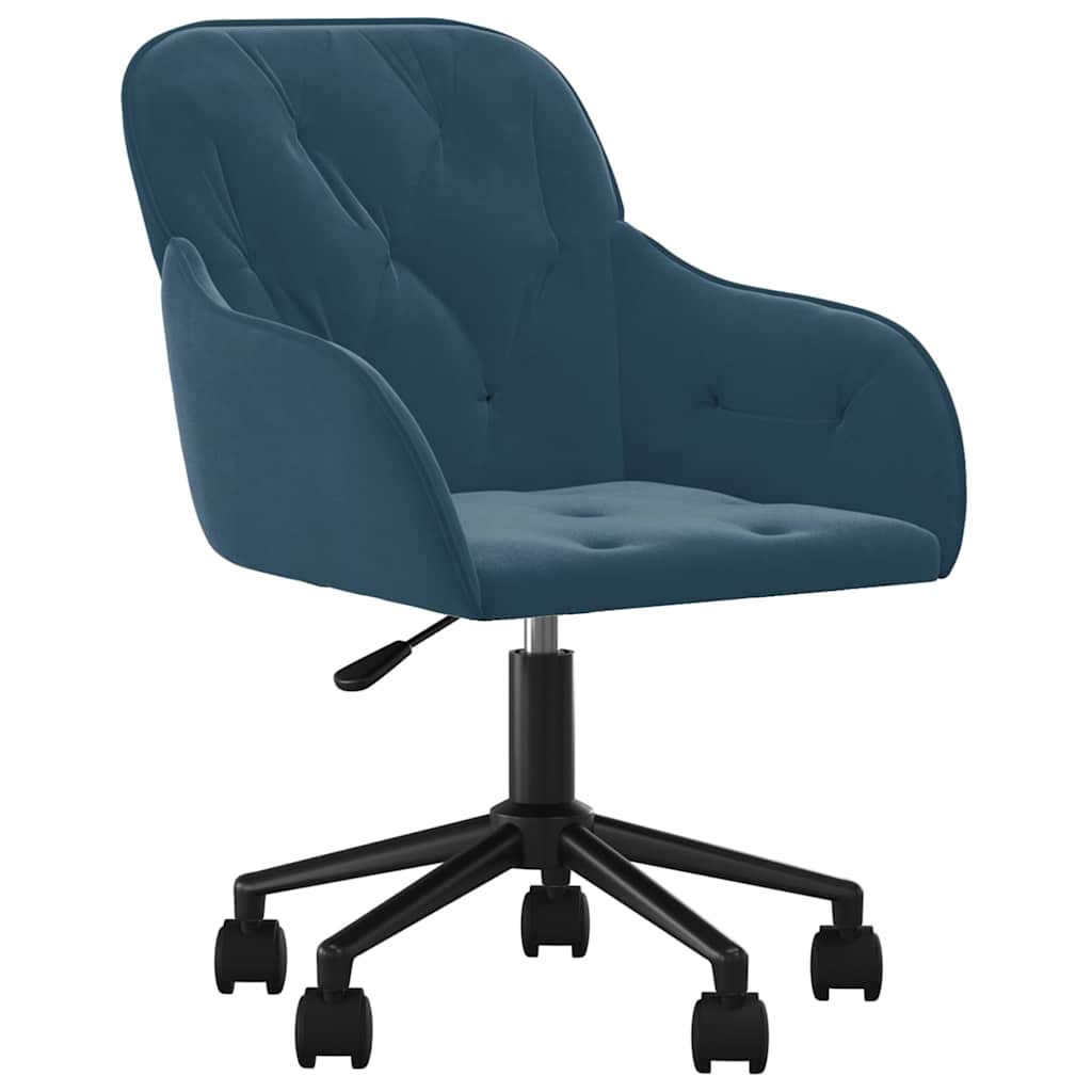 Vidaxl kantoorstoel draaibaar fluweel blauw