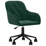 Vidaxl kantoorstoel draaibaar fluweel donkergroen
