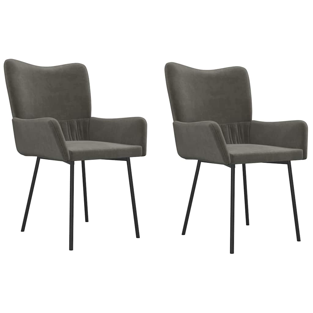 Vidaxl eetkamerstoelen 2 st fluweel donkergrijs