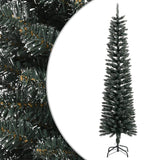 Vidaxl kunstkerstboom met standaard smal 210 cm pvc groen