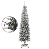 VidaXL Kunstkerstboom met sneeuw smal 240 cm PVC en PE
